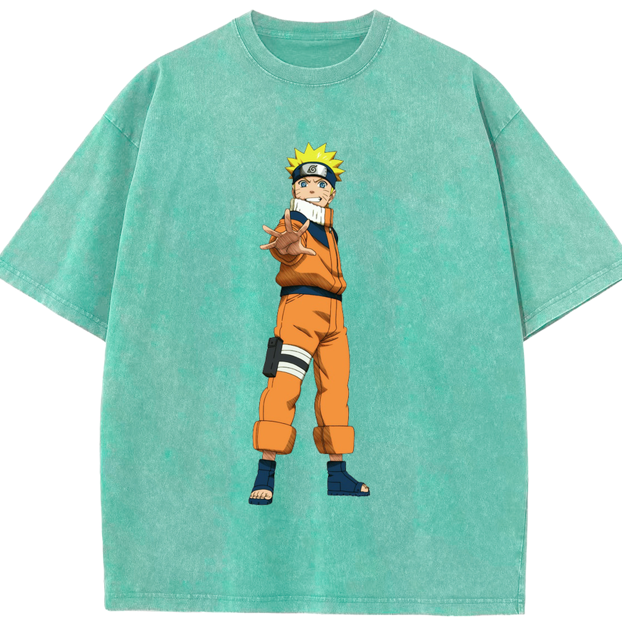 （画像用） NARUTO -ナルト- うずまき ナルト Uzumaki Naruto 綿100% ヴィンテージ風 半袖Tシャツ（フロントプリント）
